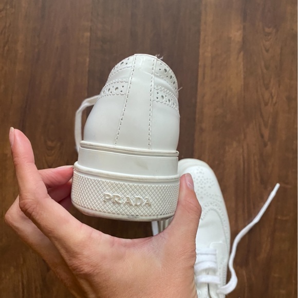 White Prada patent leather platform shoes - Picture 3 of 4